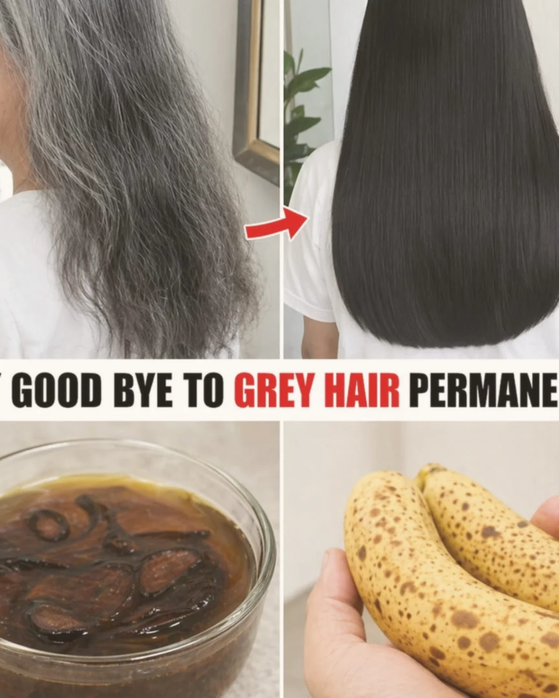From white hair to black hair naturally in just 5 minutes and hair grows quickly