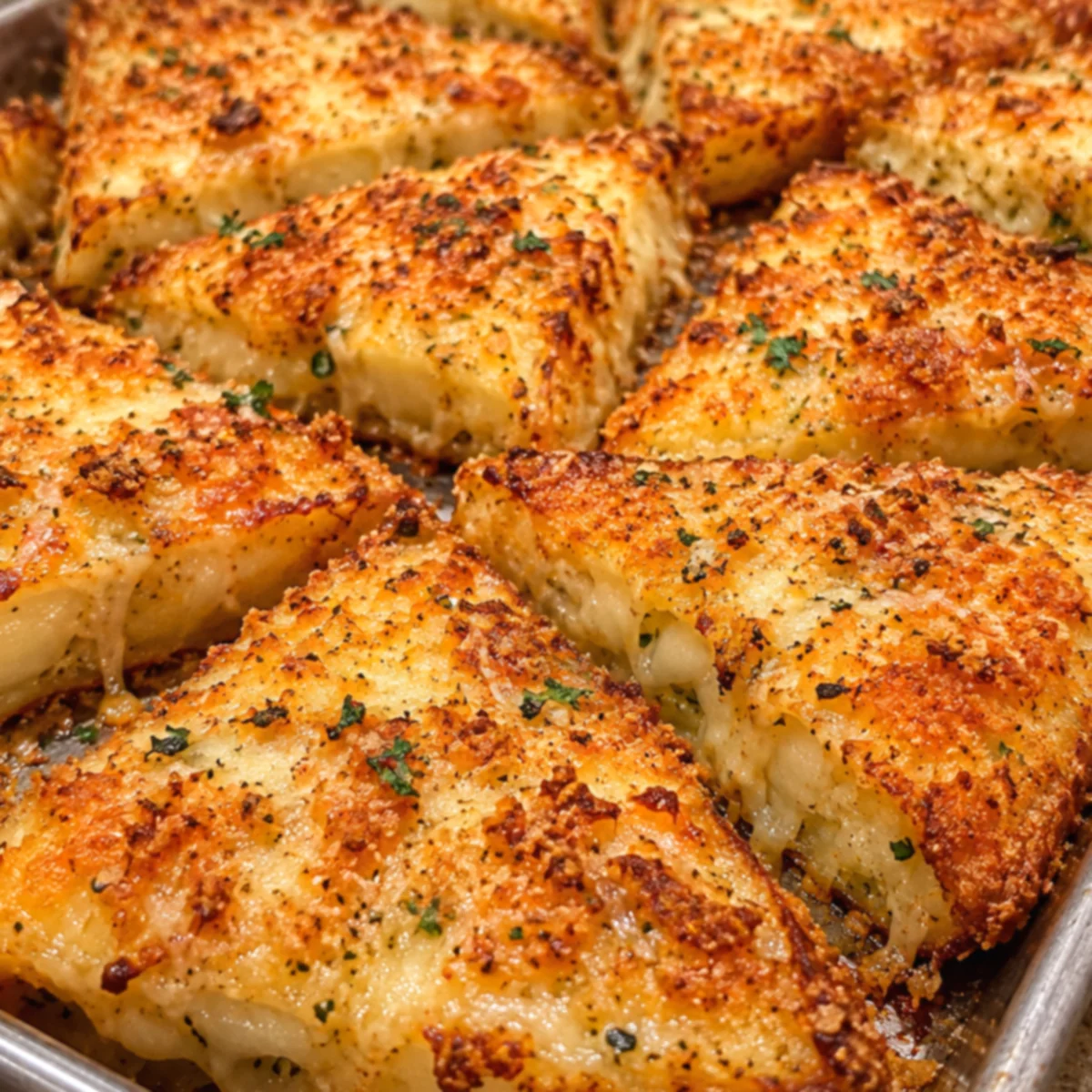 Garlic Parmesan Potato Triangles