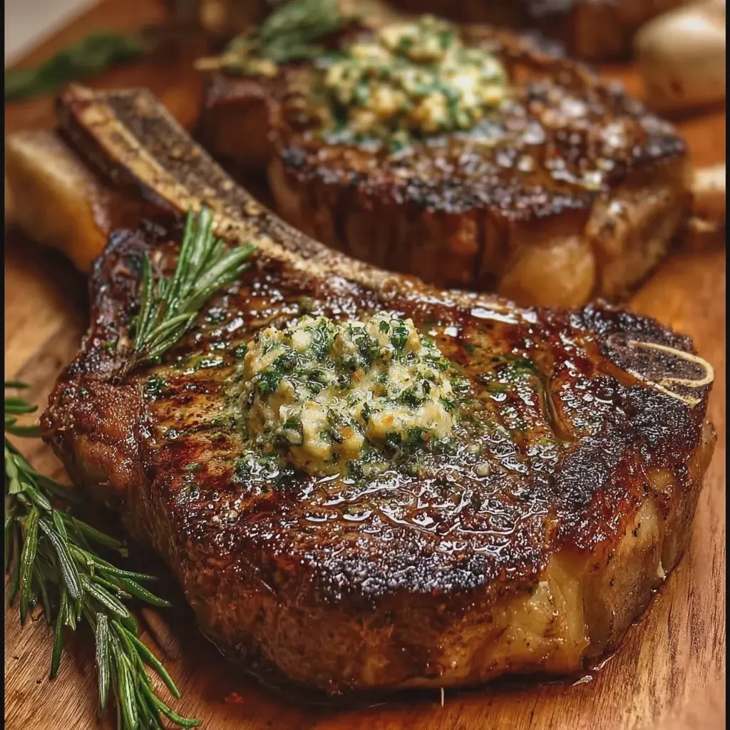 Garlic Rosemary Butter Bone-In Ribeye Steak