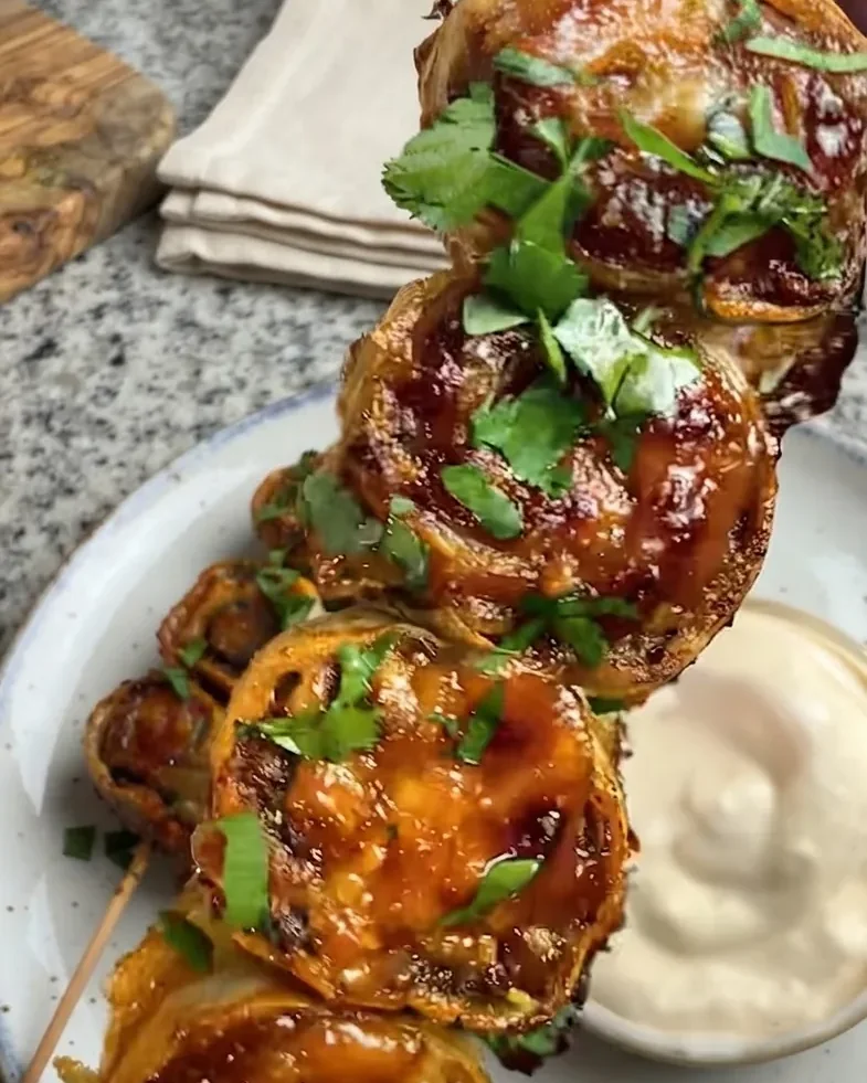Glazed Beef Tortilla Kebabs