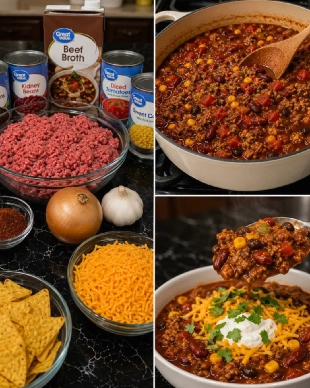 Hearty Homemade Beef & Bean Chili