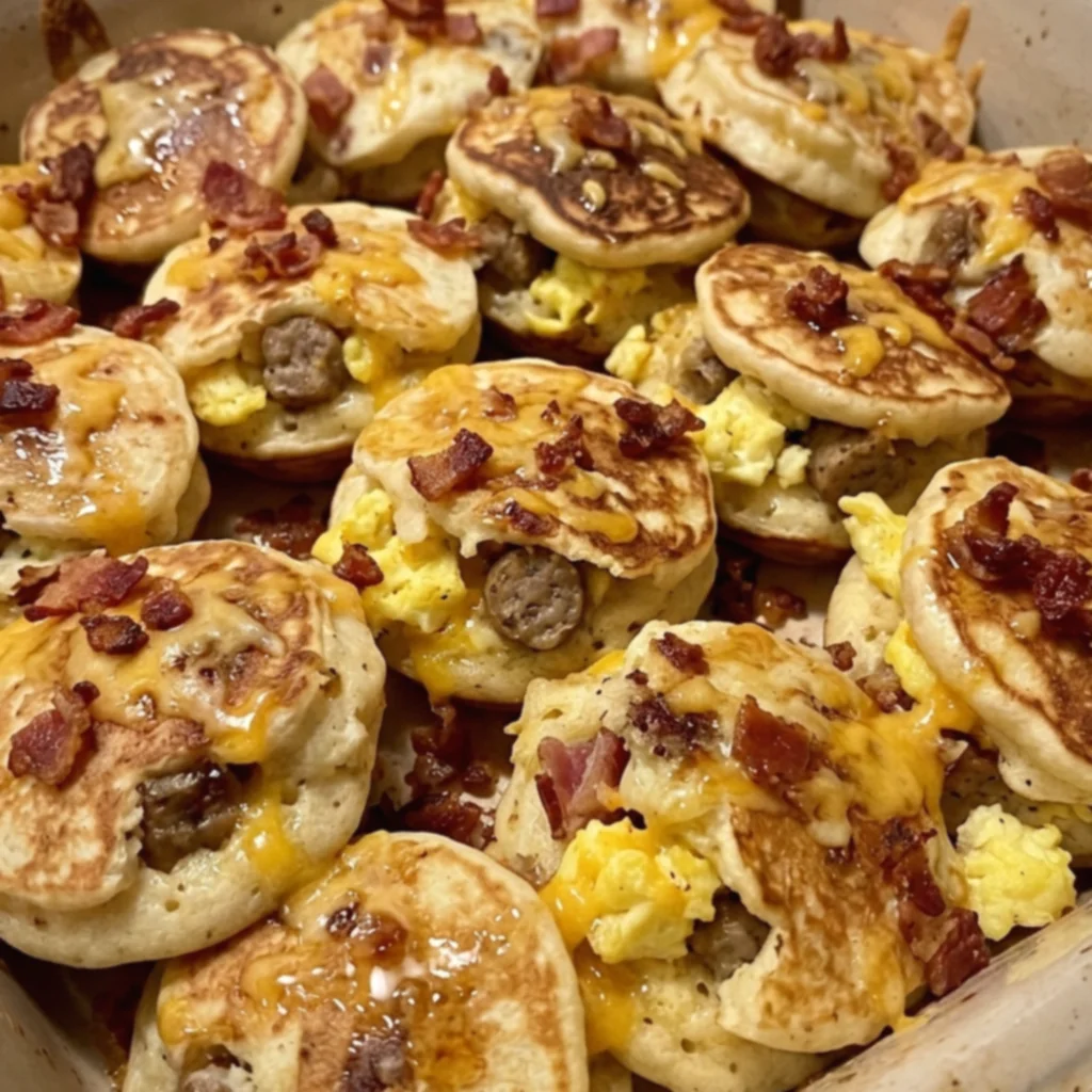 Maple Bacon Sausage Pancake Bites