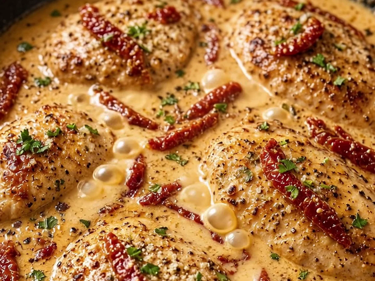 Marry Me Chicken with Sun‑Dried Tomato Parmesan Cream