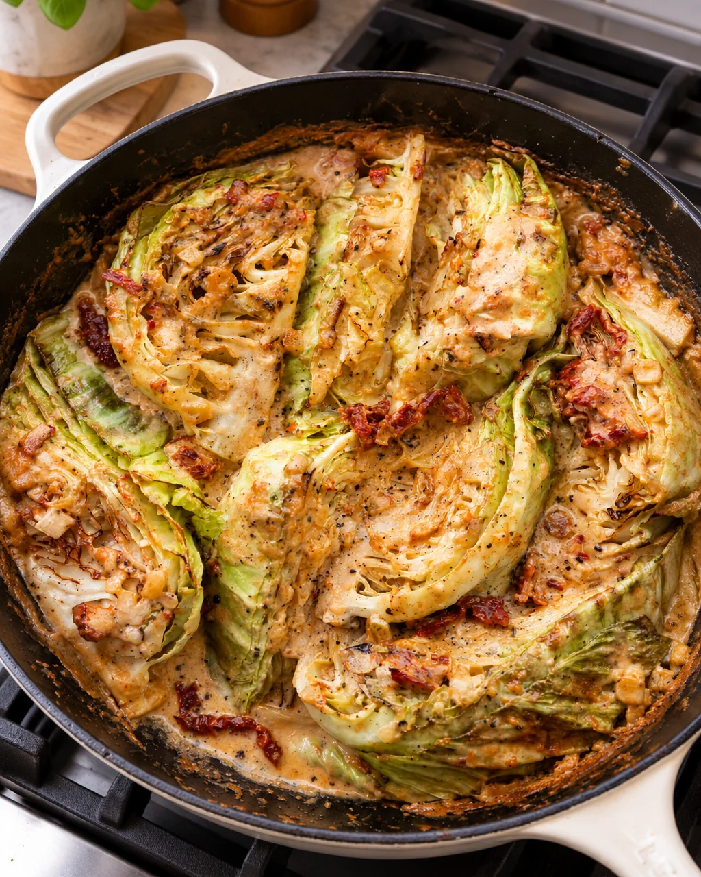 Melting Cabbage with Turkey Bacon