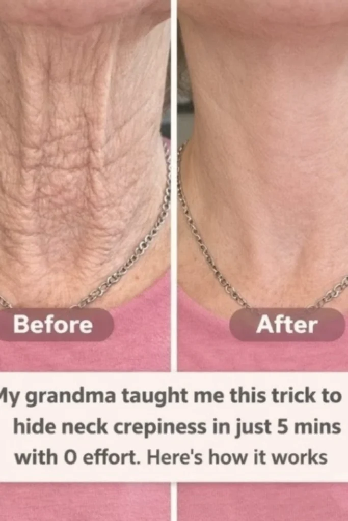 My grandma taught me this trick to hide neck crepiness in just 5 mins with 0 effort. Here’s how it works