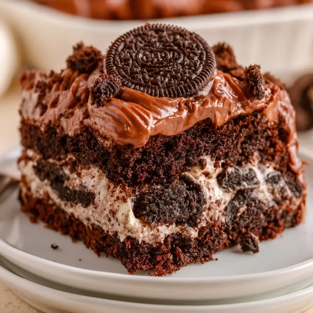 Oreo Chocolate Poke Cake