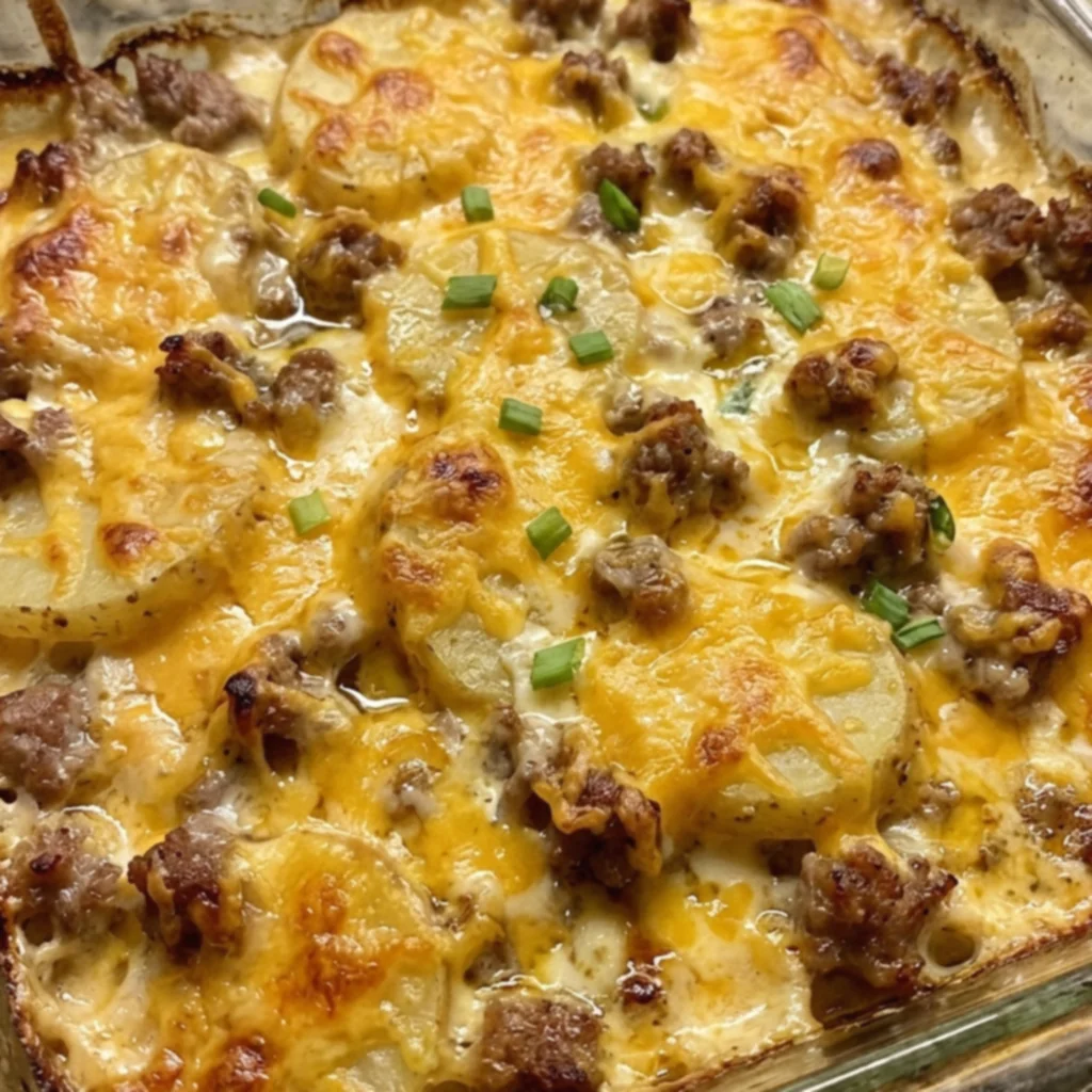 Sausage Cheddar Potato Bake