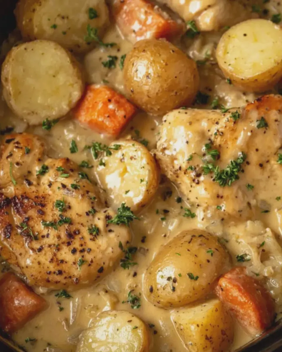Slow Cooker Creamy Chicken and Potatoes