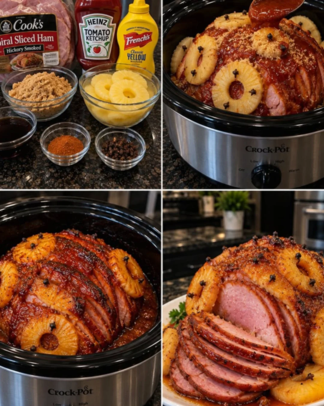Slow-Cooker Glazed Ham with Pineapple