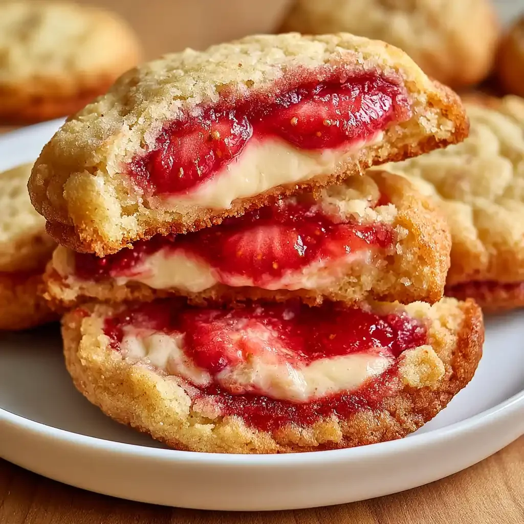 Soft Strawberry Cheesecake Cookies