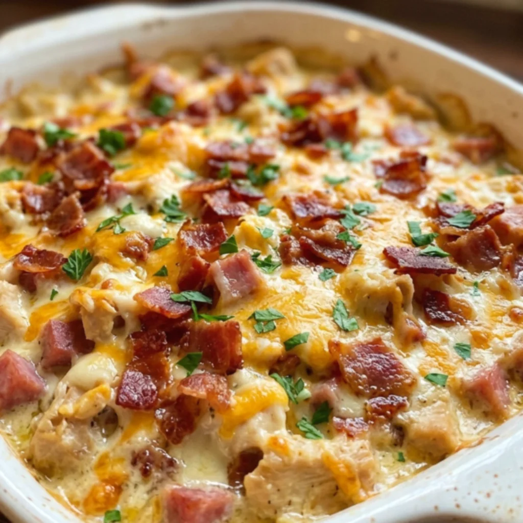 Turkey Bacon Chicken Ham Casserole