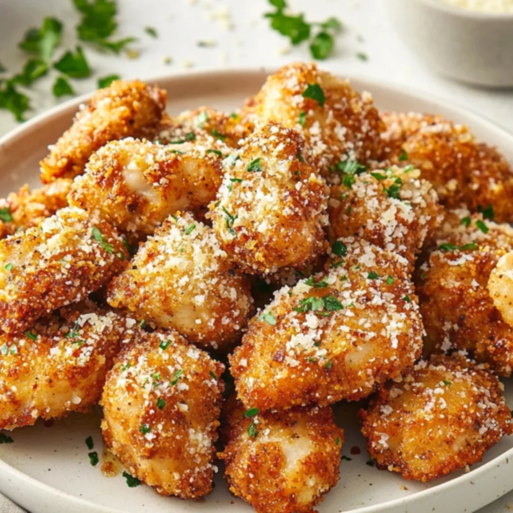 Air Fryer Garlic Parmesan Chicken Crunch