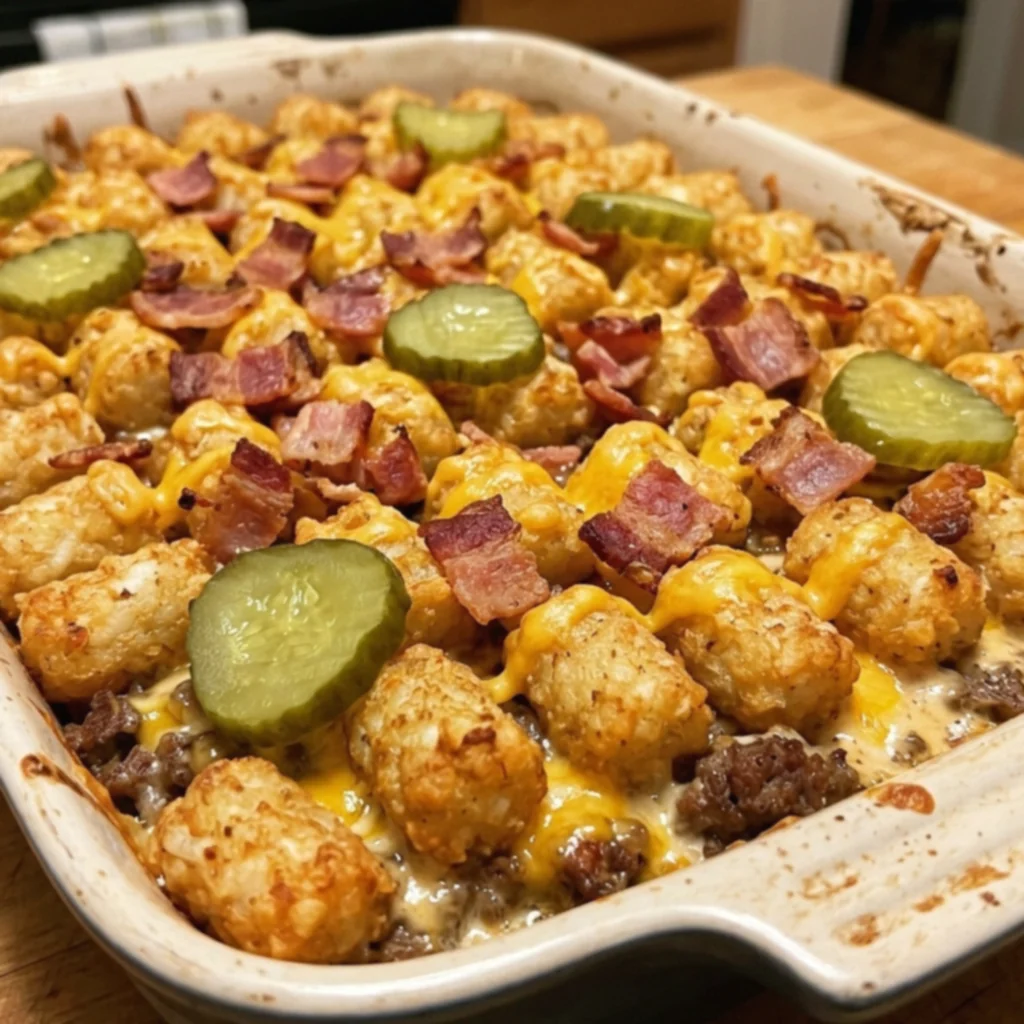 Bacon Cheeseburger Tater Tot Pie
