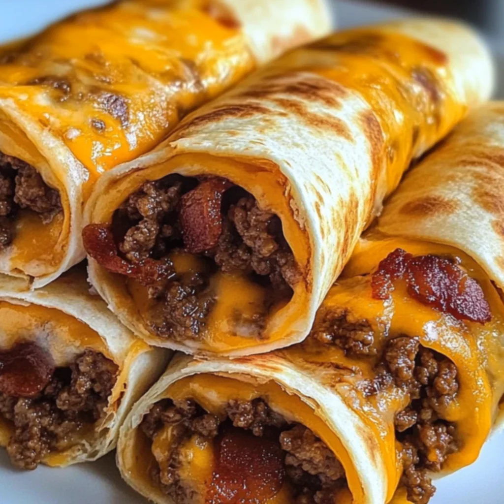 Bacon Cheeseburger Tortilla Roll Ups