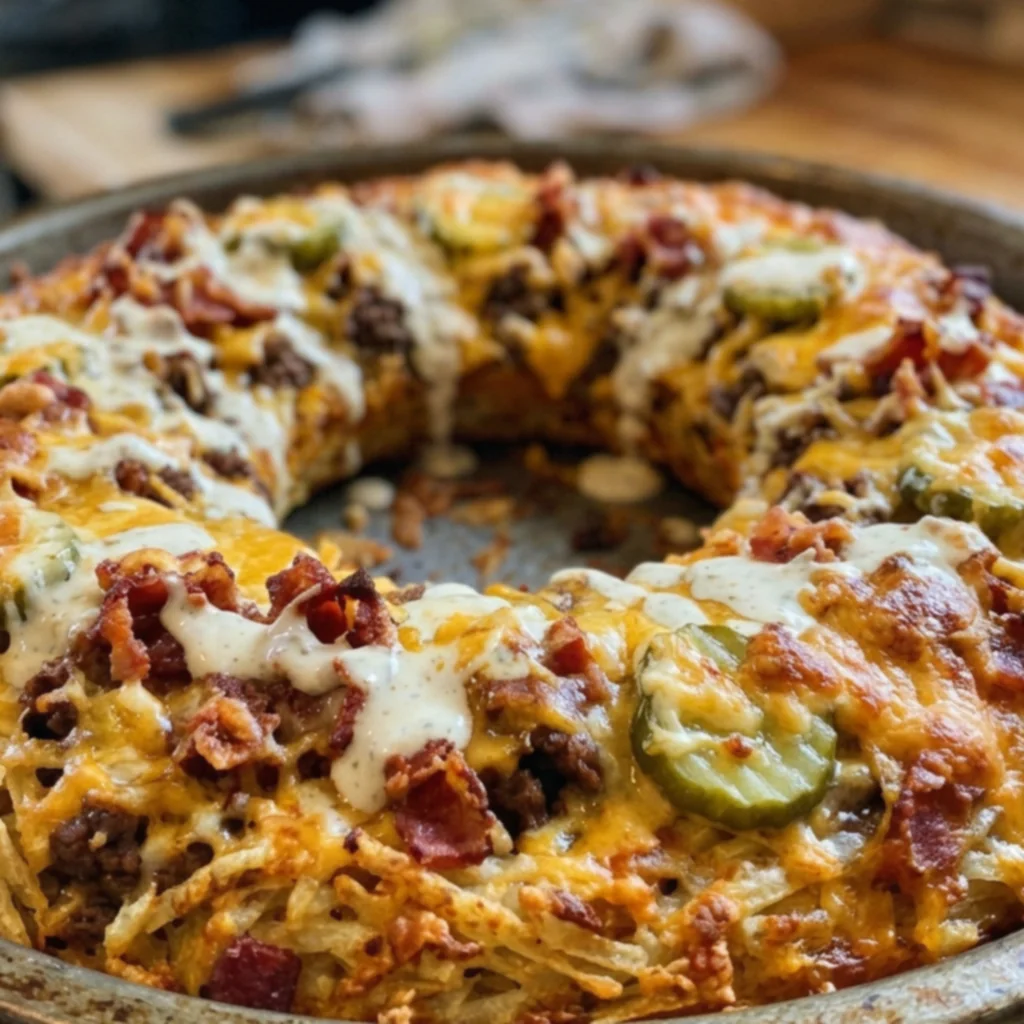 Bacon Ranch Cheeseburger Hash Brown Ring