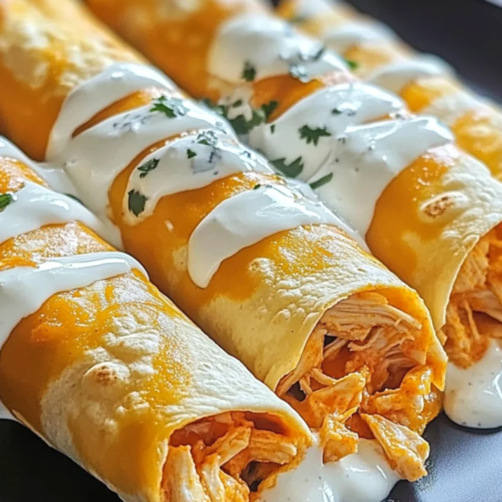 Baked Buffalo Chicken Taquitos