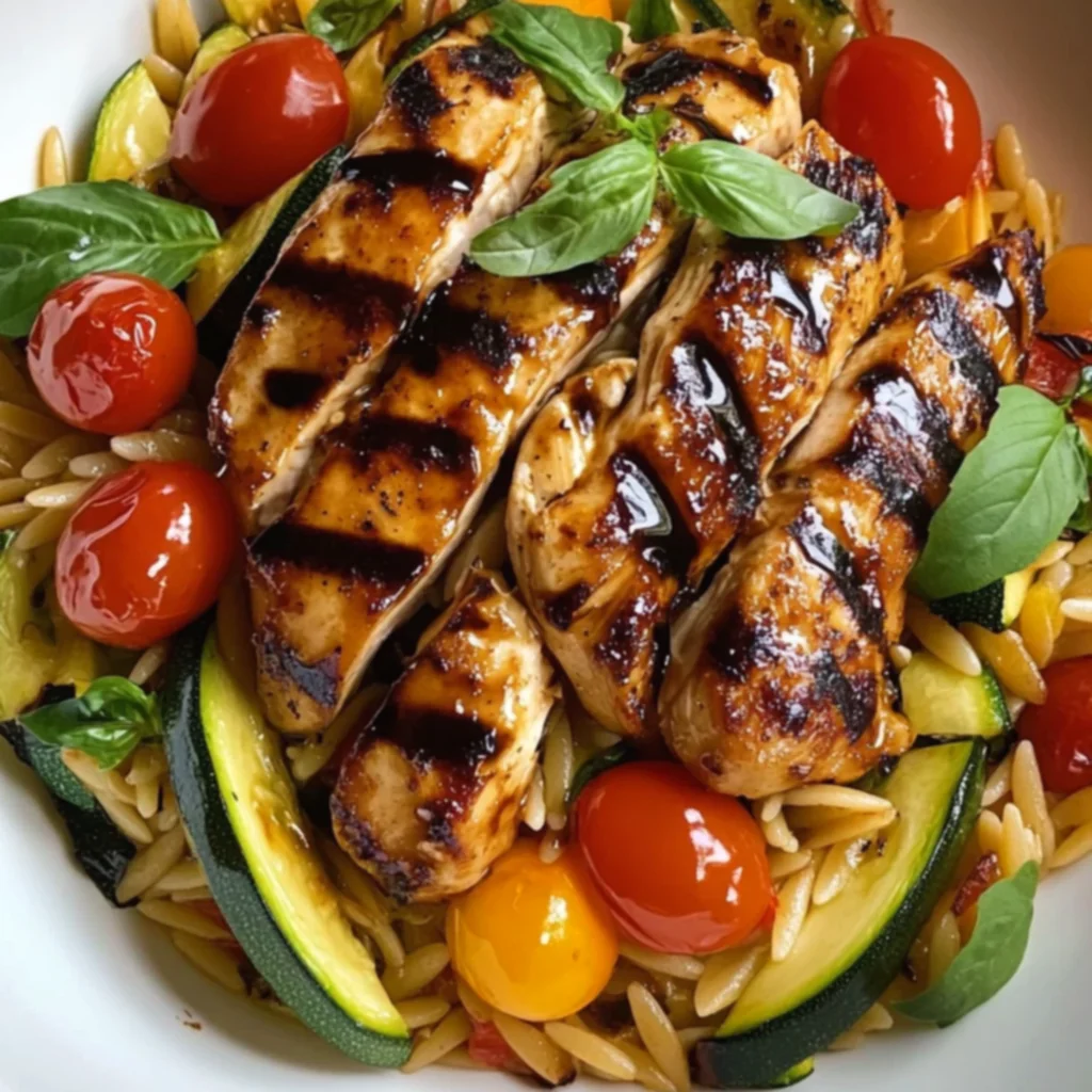 Balsamic Chicken & Veggie Orzo