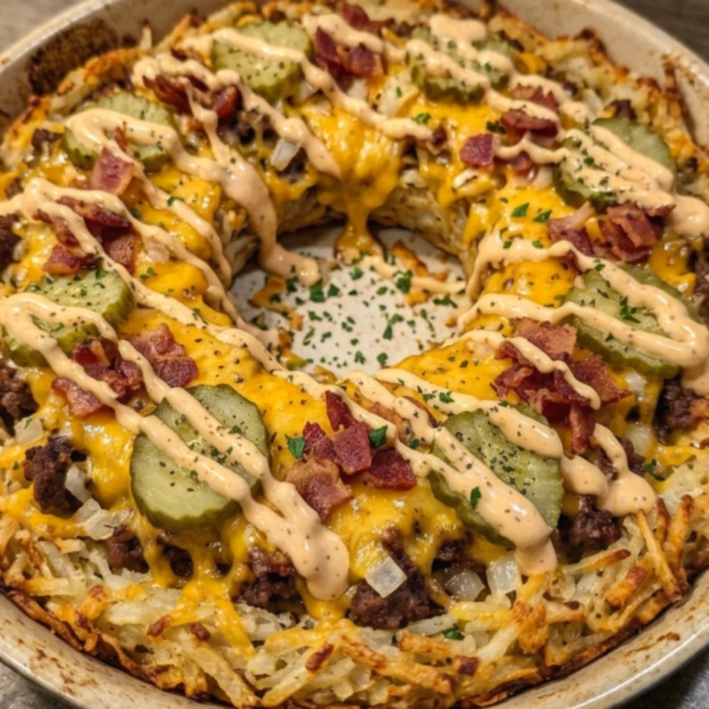 Big Mac Bacon Pickle Hash Brown Ring