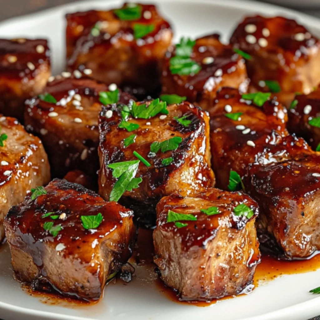 Bourbon BBQ Pork Chop Bites