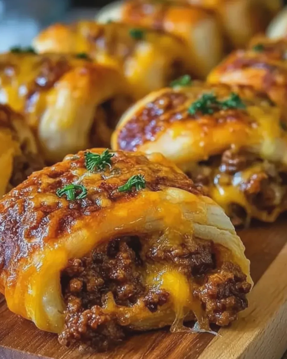 Cheesy Beefy Crescents