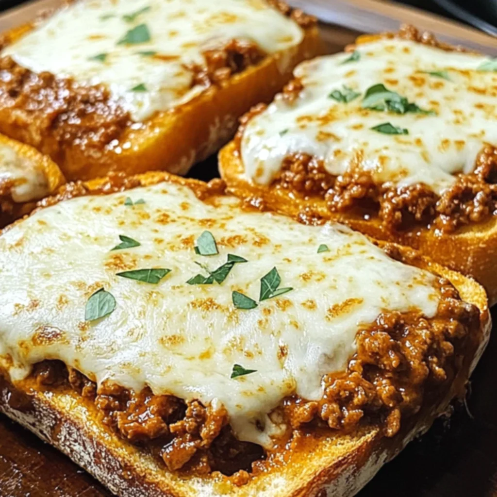 Cheesy Garlic Bread Sloppy Joe Melts