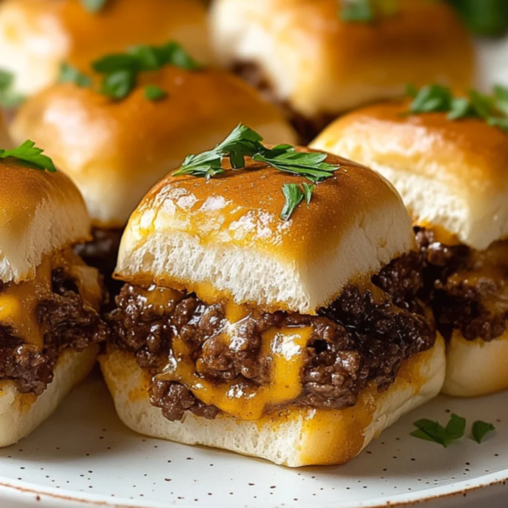 Cheesy Garlic Parmesan Beef Skillet Sliders