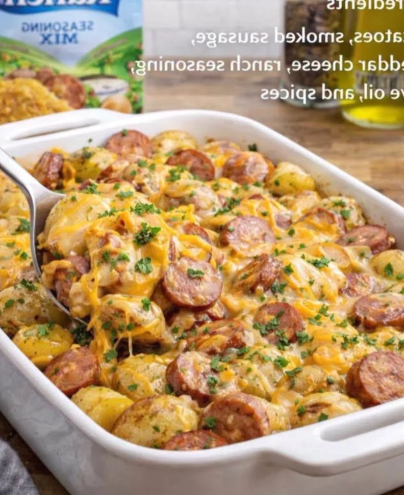 Cheesy ranch potatoes with sausage—easy & delicious full Off Chessy Ranch Goodness