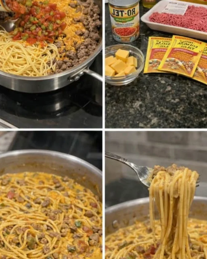 Cheesy Taco Spaghetti Delight