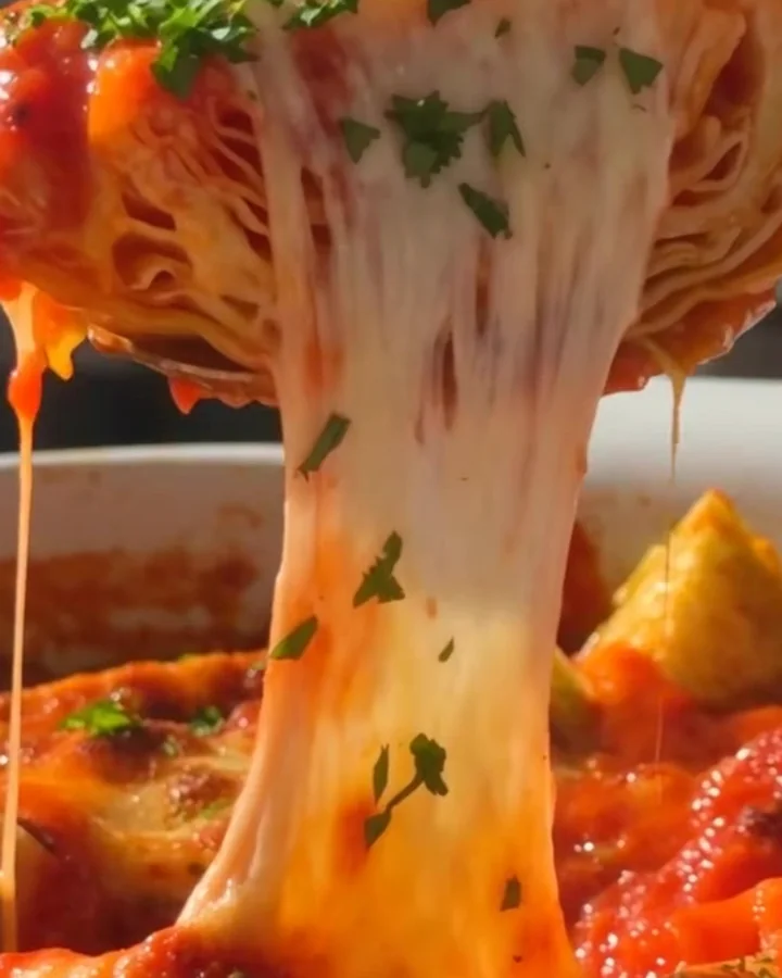 Cheesy Tomato Cabbage Bake