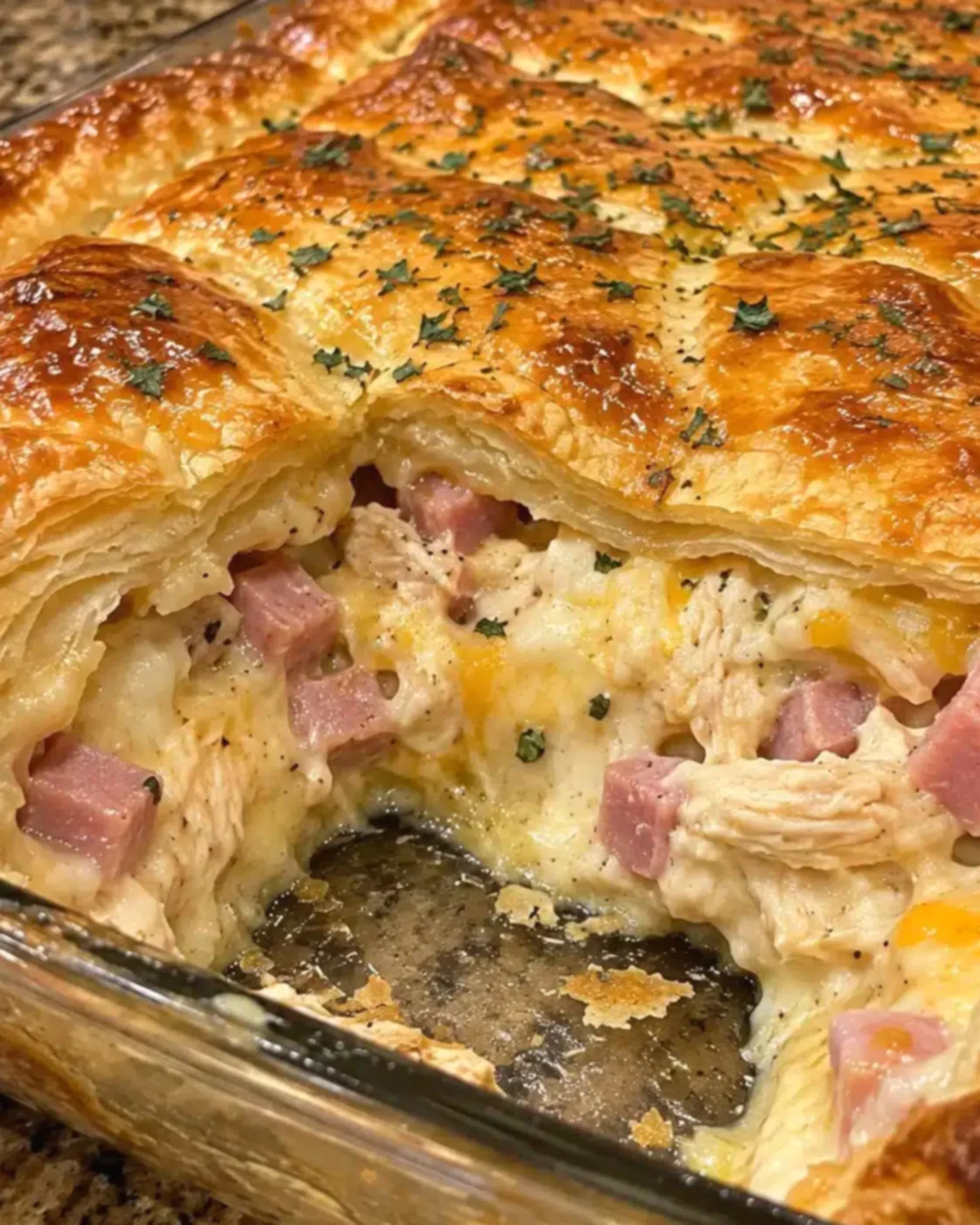 Chicken and Ham Puff Pastry Bake