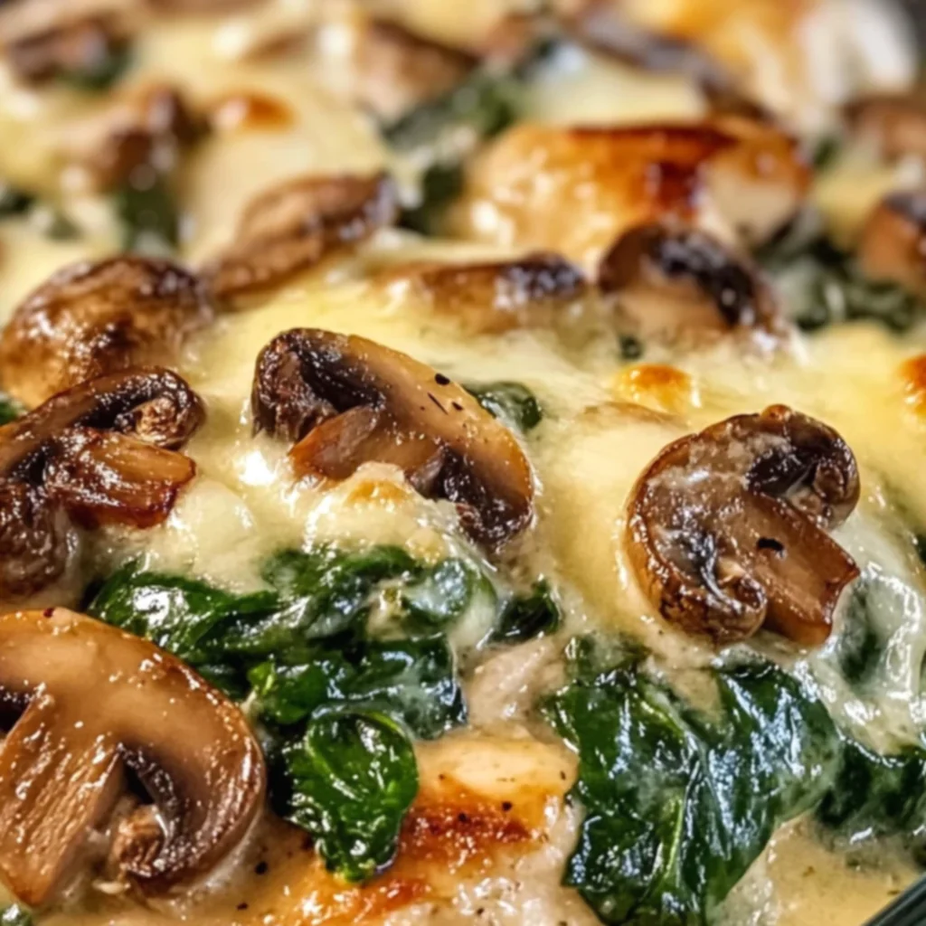 Chicken Spinach and Mushroom Bake
