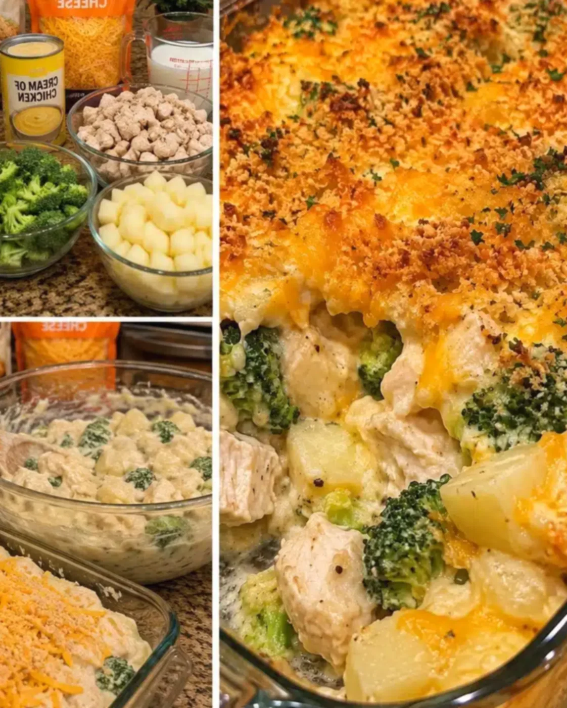 Creamy Chicken Potato Broccoli Casserole