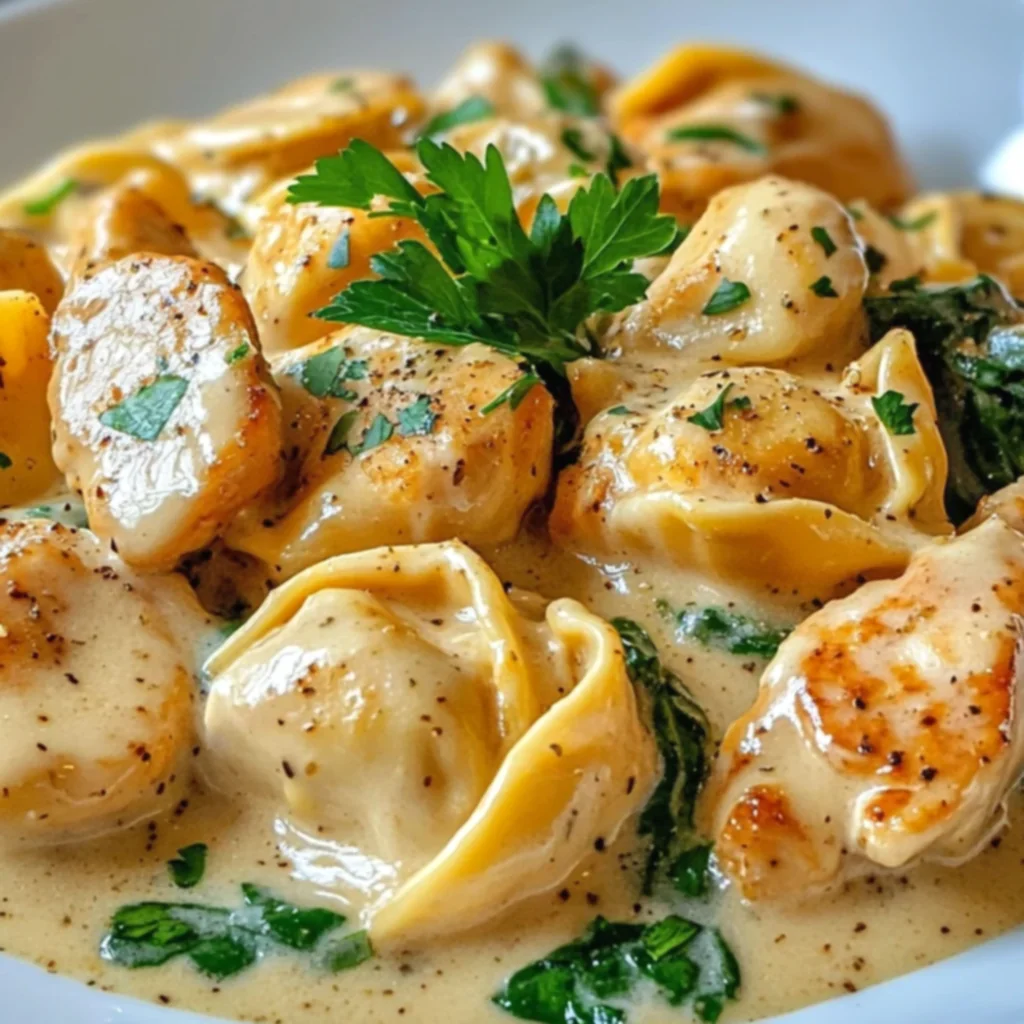 Creamy Garlic Butter Chicken Tortellini