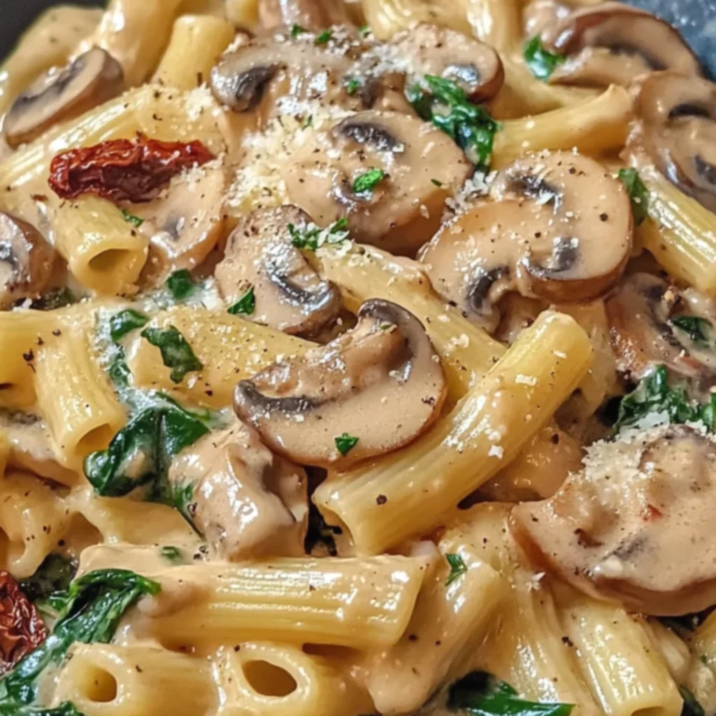 Creamy Tuscan Mushroom Pasta Skillet
