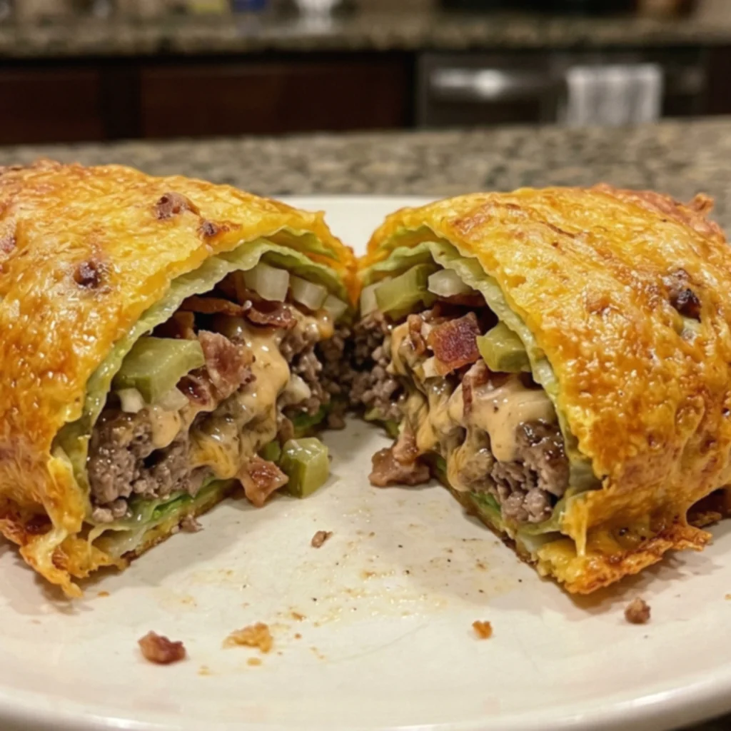 Crispy Bacon Cheeseburger Lettuce Wraps