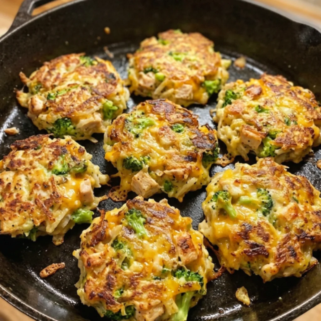 Crispy Broccoli Cheddar Chicken Potato Fritters