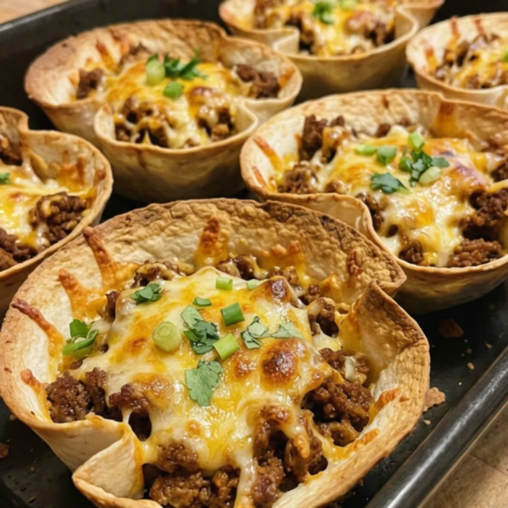 Crispy Cheesy 3-Ingredient Taco Cups