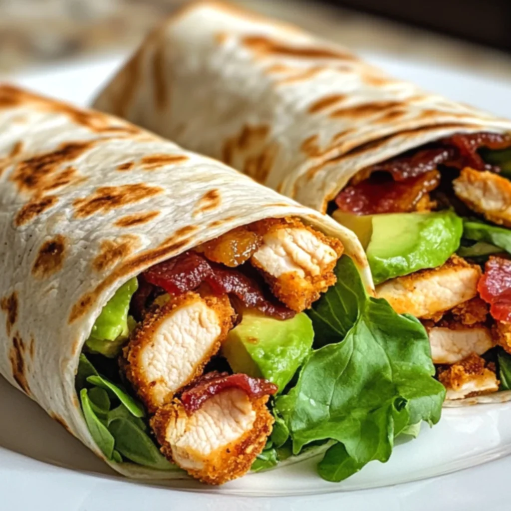 Crispy Chicken Bacon Avocado Wraps