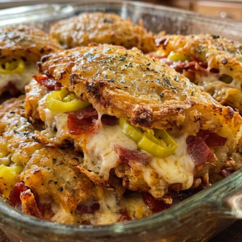 Crispy Italian Grinder Stuffed Hash Brown Pockets