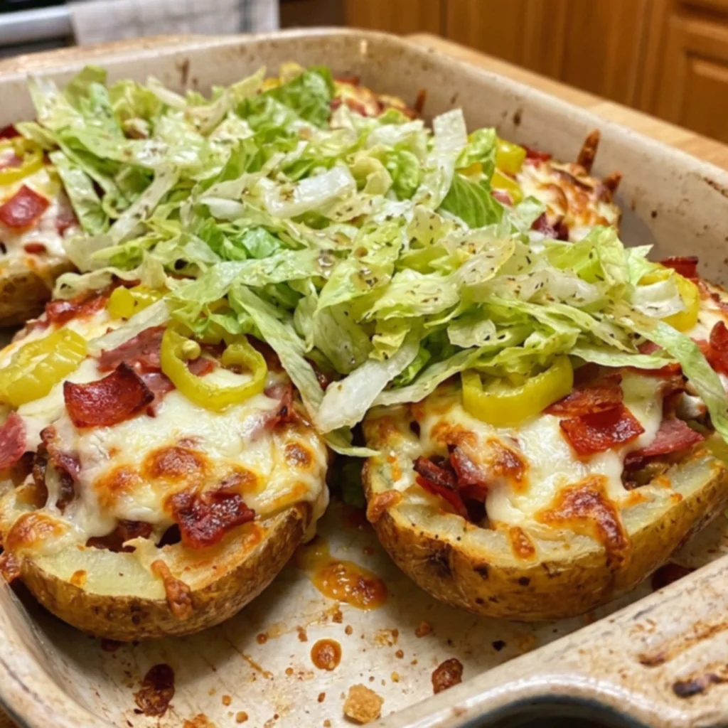 Crispy Italian Grinder Stuffed Potato Skins