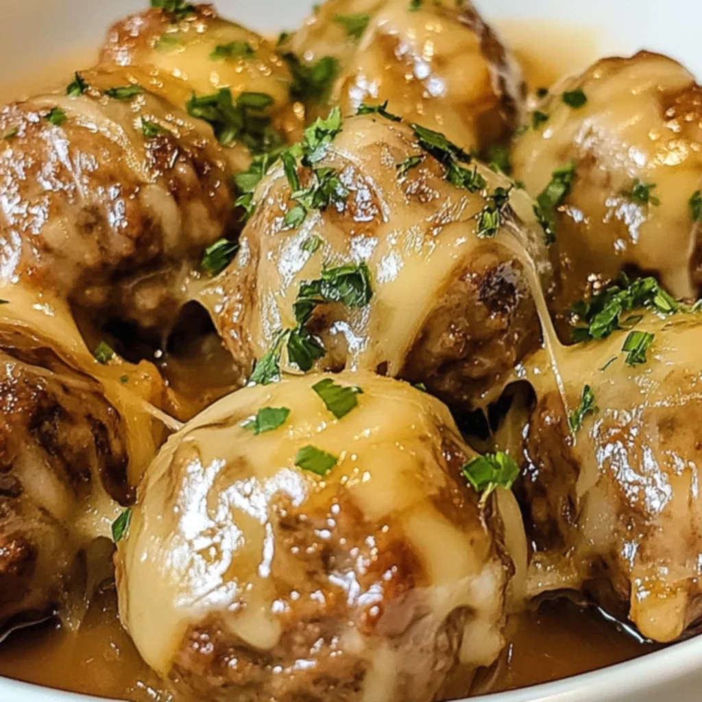 Crock Pot French Onion Meatballs