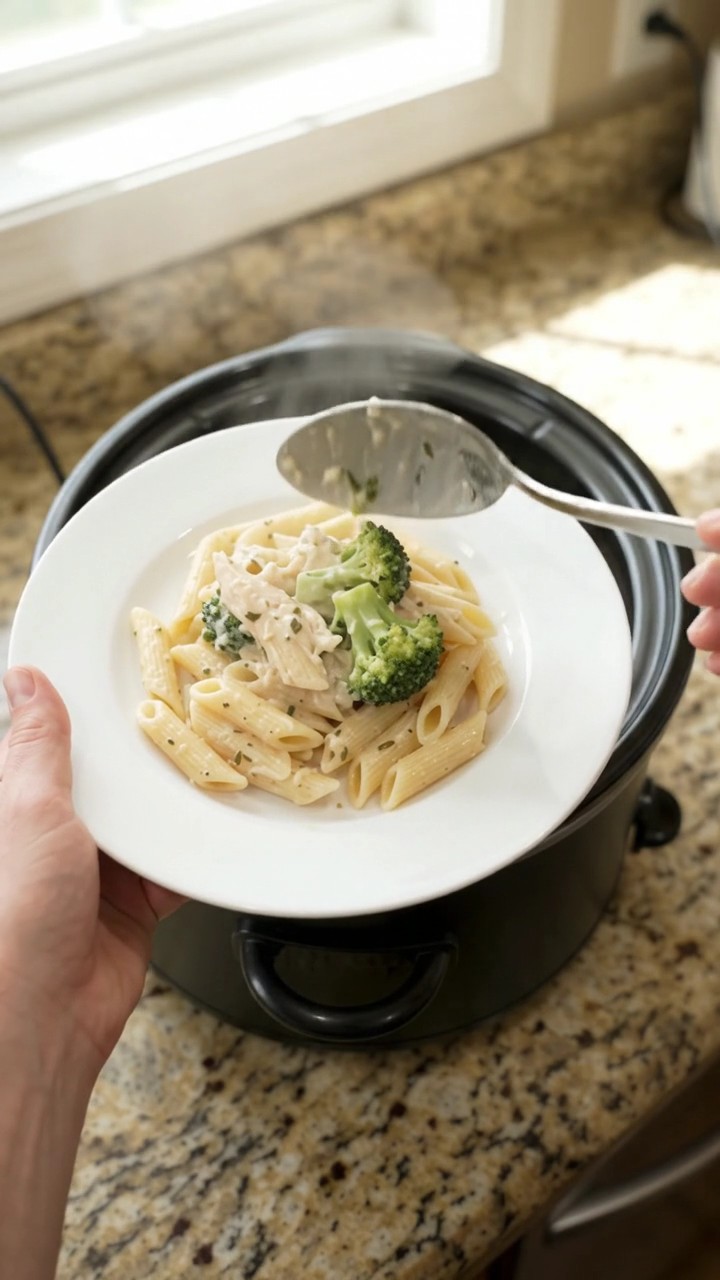 Crockpot Creamy Mozzarella Broccoli Chicken