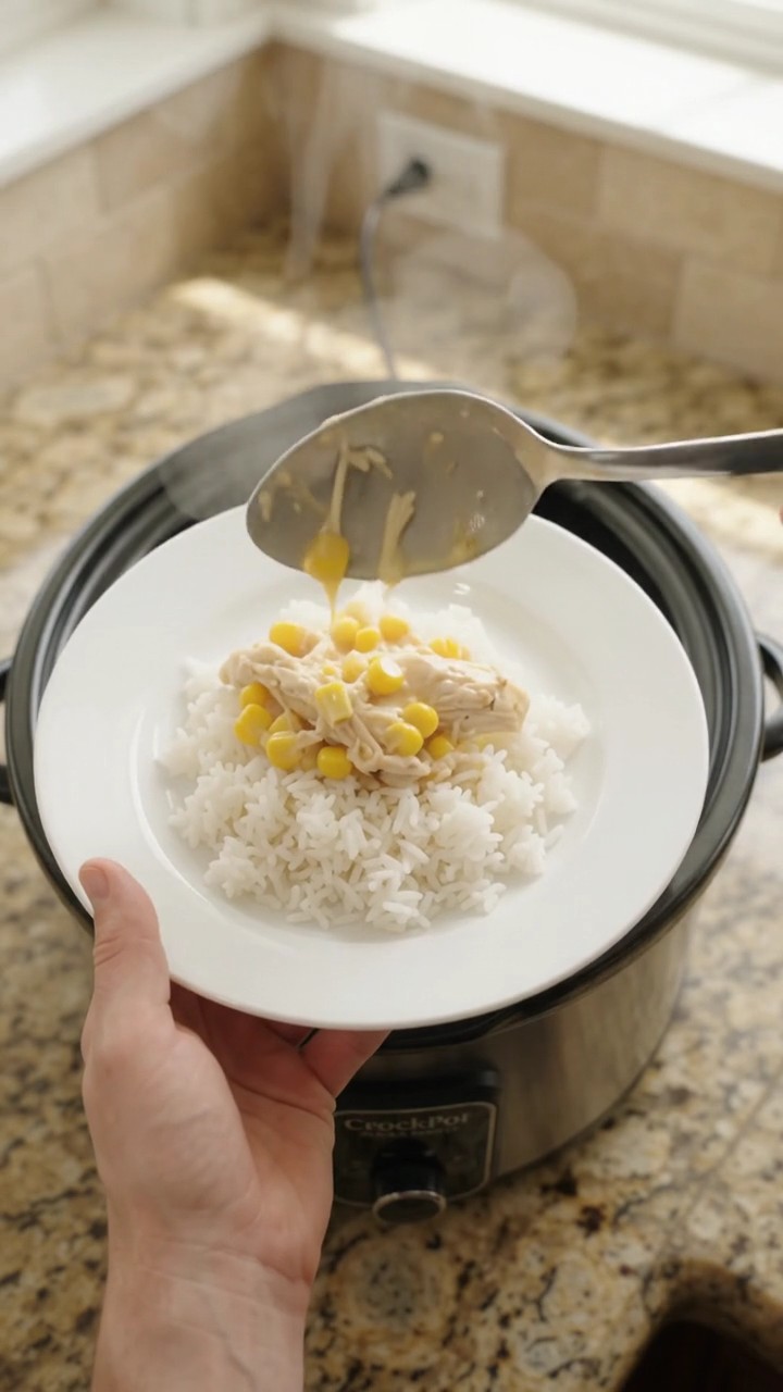 Crockpot Creamy Cheddar Sweet Corn Chicken