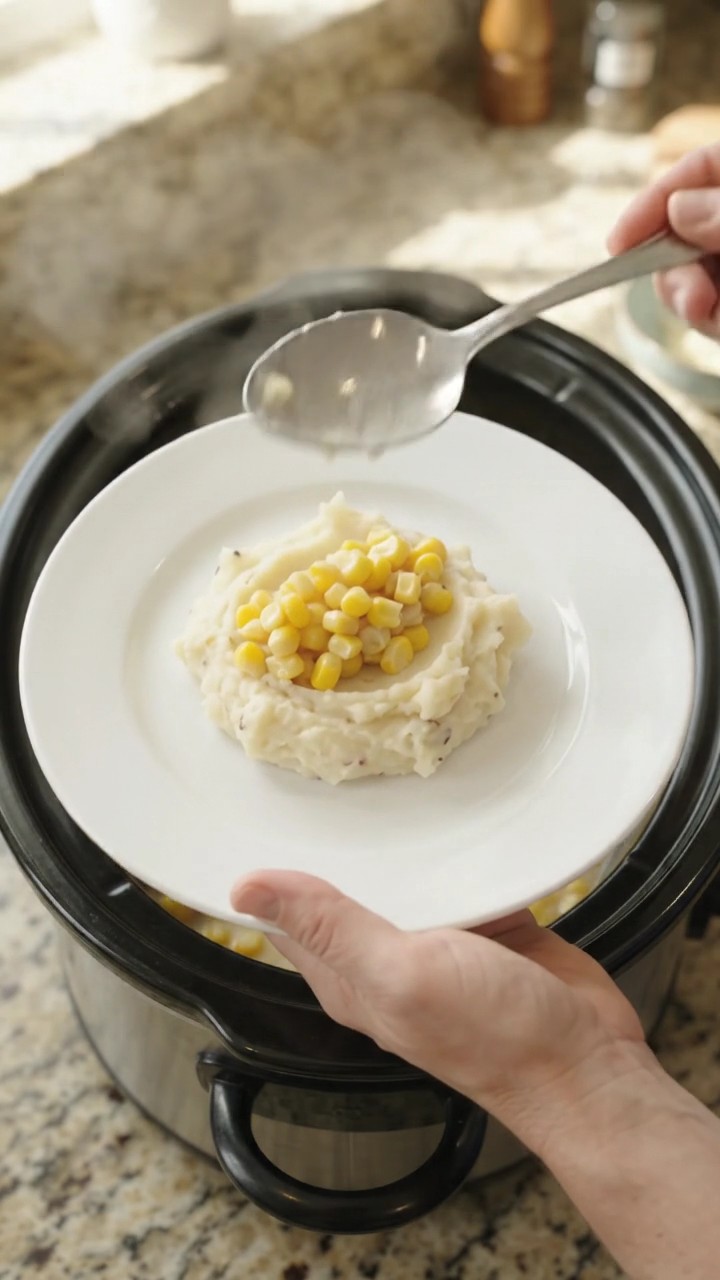 Crockpot Creamy Swiss Sweet Corn Chicken