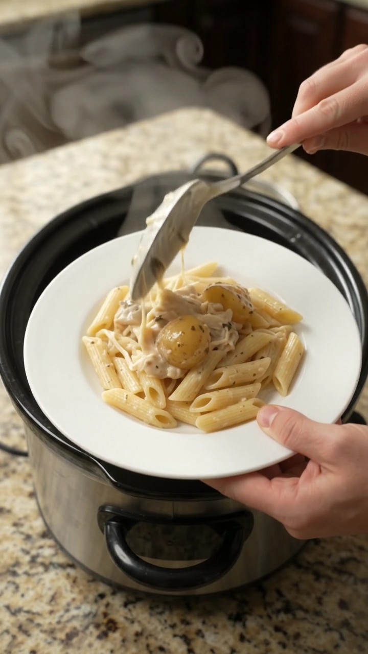 Crockpot Creamy Mozzarella Baby Potato Chicken