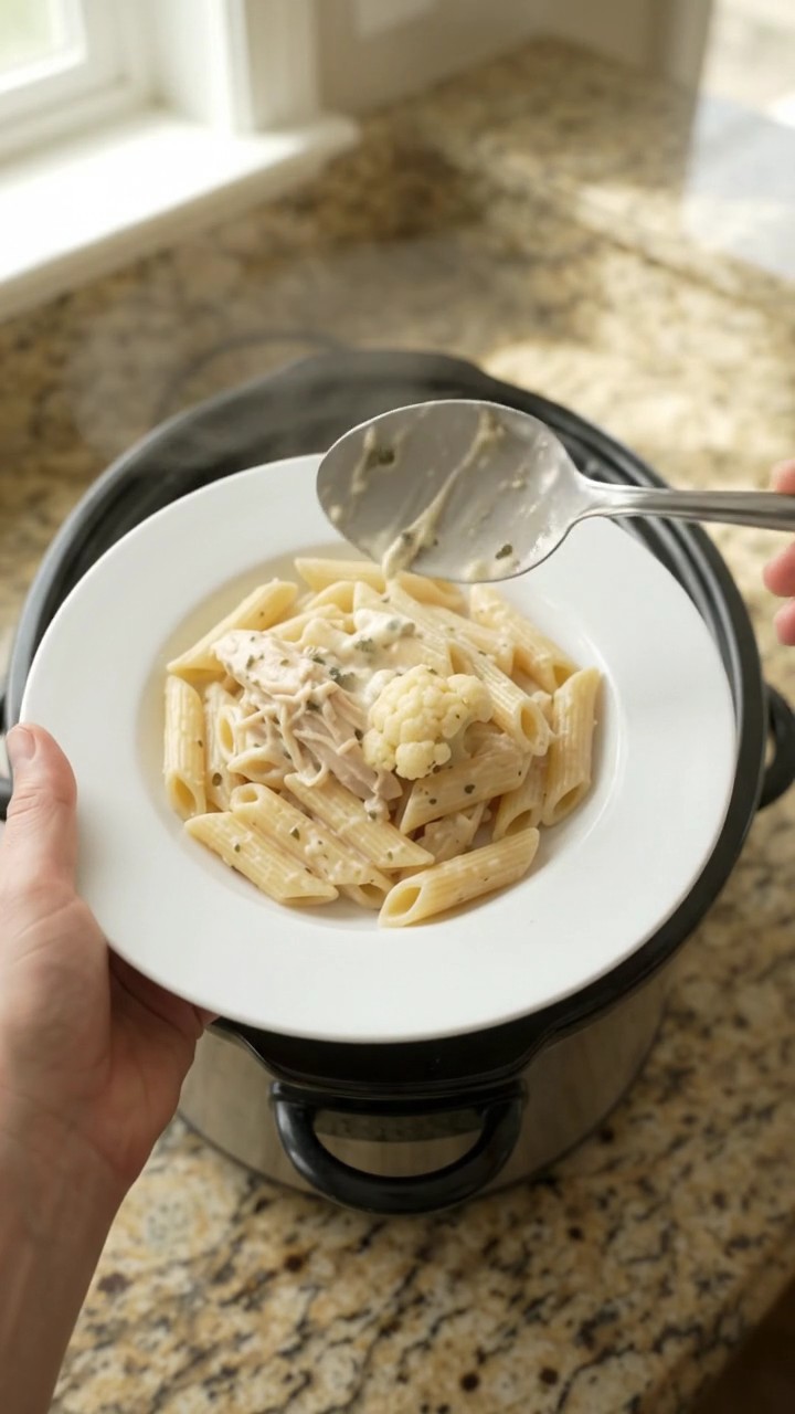 Crockpot Creamy Mozzarella Cauliflower Chicken