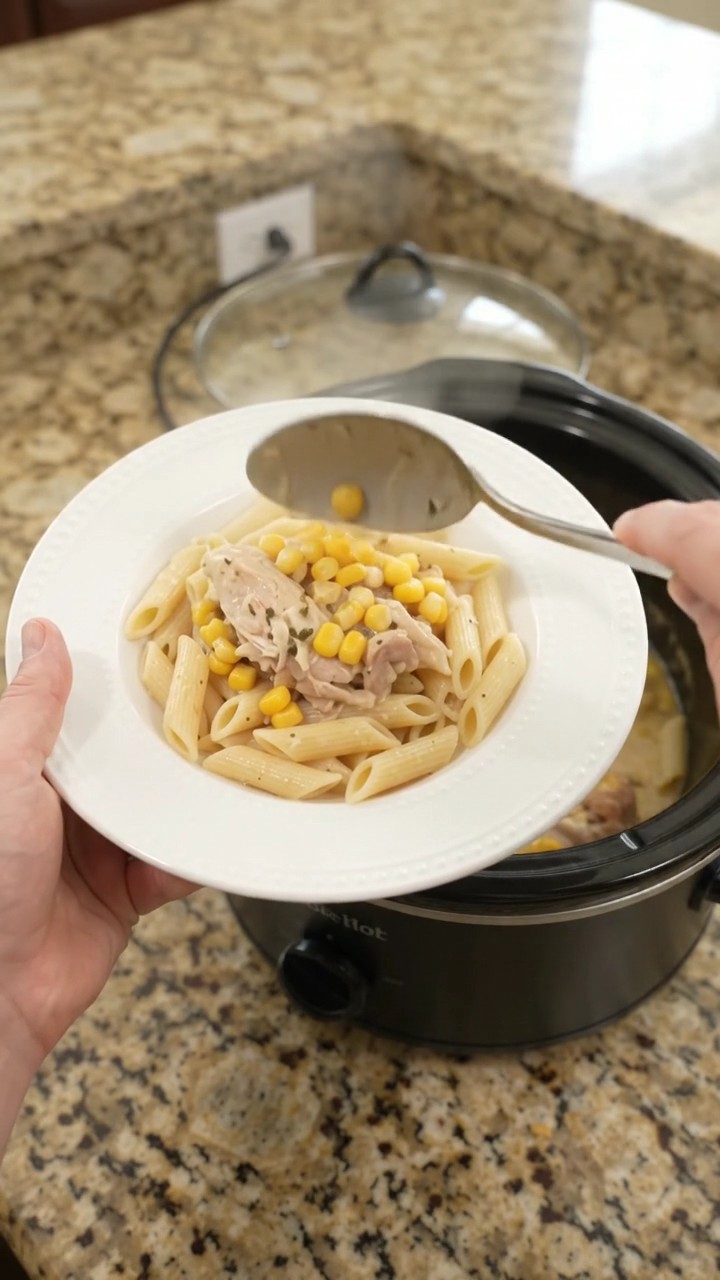 Crockpot Velvety Mozzarella Sweet Corn Chicken Thighs