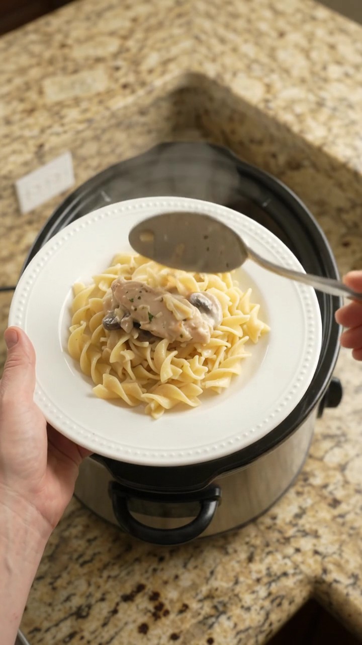 Crockpot Golden Parmesan Mushroom Chicken Tenders