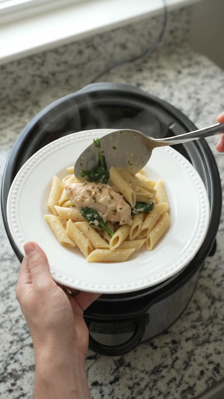 Crockpot Golden Mozzarella Spinach Artichoke Chicken Tenders