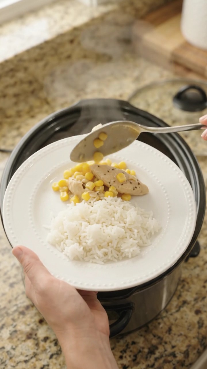 Crockpot Golden Cheddar Sweet Corn Chicken Tenders